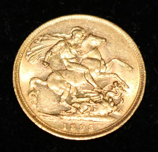 A Victoria 1895 gold full sovereign.